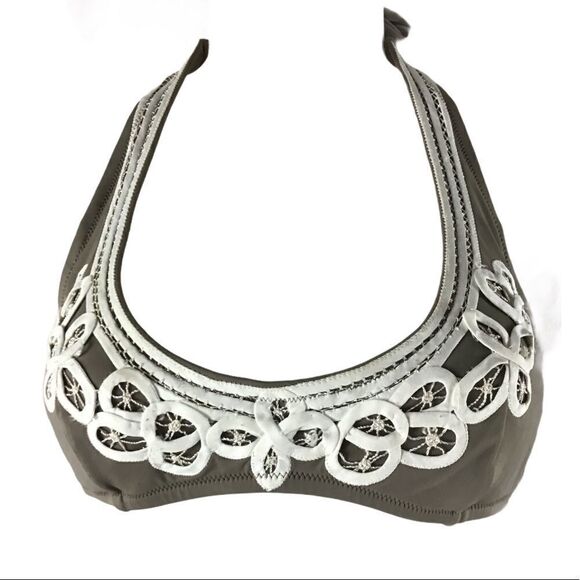 Victoria’s Secret Taupe W/White Lace Bikini Suit - Picture 2 of 10